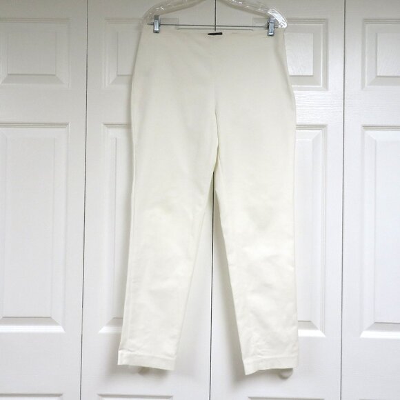 Vince Camuto Stretch Cotton Ankle Pants Size 8 Solid White - Picture 1 of 5